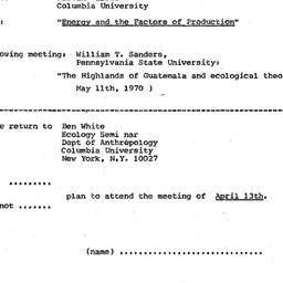 Announcements, 1970-04-13. ...