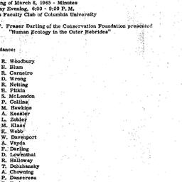 Minutes, 1965-03-08. Ecolog...