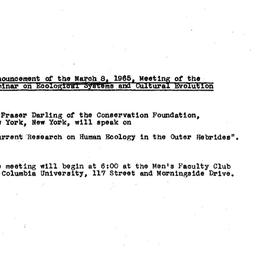 Announcements, 1965-03-08. ...