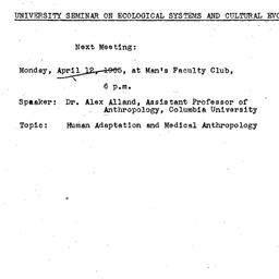 Announcements, 1965-04-12. ...