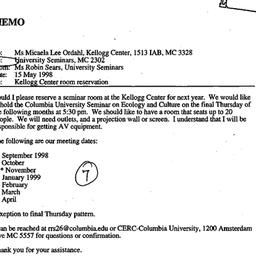 Correspondence, 1999-05-15....