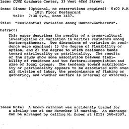 Announcements, 1972-11-27. ...