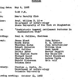 Minutes, 1968-05-06. Ecolog...