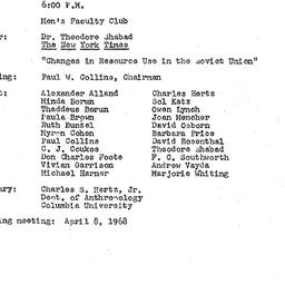 Minutes, 1968-03-11. Ecolog...