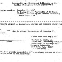 Announcements, 1967-11-13. ...