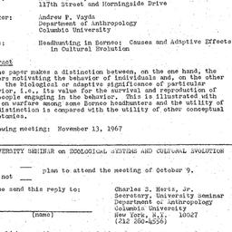 Announcements, 1967-10-09. ...