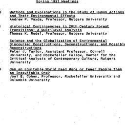 Schedules, Ecology and Cult...