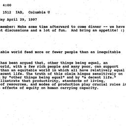 Announcements, 1997-04-25. ...