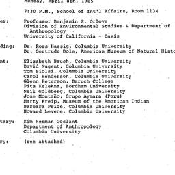 Minutes, 1985-04-08. Ecolog...