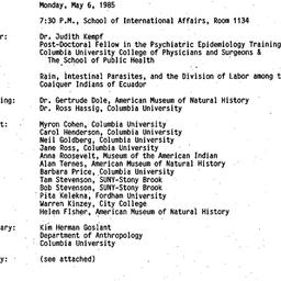 Minutes, 1985-05-06. Ecolog...