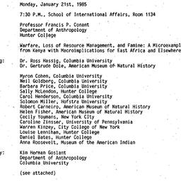 Minutes, 1985-01-21. Ecolog...