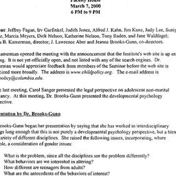 Minutes, 2001-03-07. Child ...