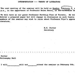 Announcements, 1967-02-05. ...