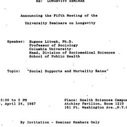 Announcements, 1987-04-06. ...