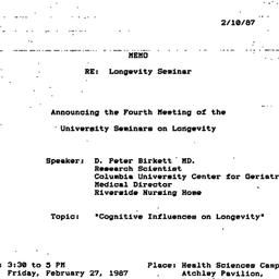 Announcements, 1987-02-10. ...