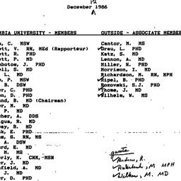Minutes, 1986-12-12. Longev...