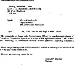 Announcements, 1990-10-15. ...