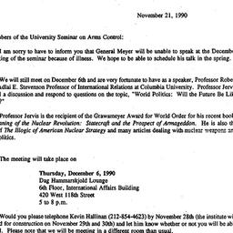 Announcements, 1990-11-21. ...