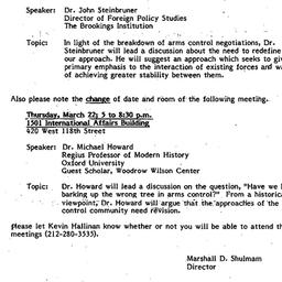 Announcements, 1984-02-06. ...