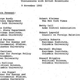Minutes, 1983-11-09. Arms C...