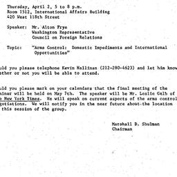 Announcements, 1987-03-20. ...