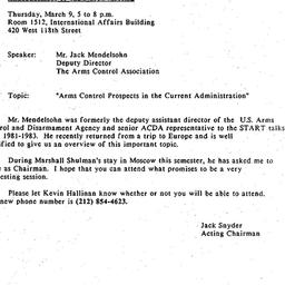 Announcements, 1989-02-01. ...