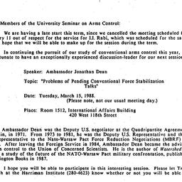 Announcements, 1988-03-15. ...