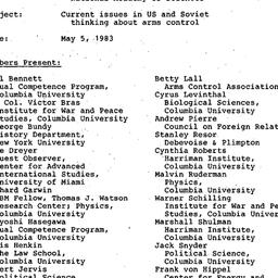 Minutes, 1983-05-05. Arms C...