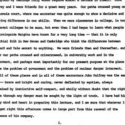 Speaker's paper, 1984-1...