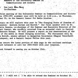 Announcements, 1990-09-20. ...