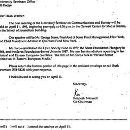Announcements, 1991-03-19. ...