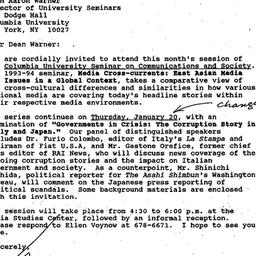 Announcements, 1994-01-10. ...