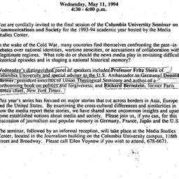 Announcements, 1993-05-11. ...
