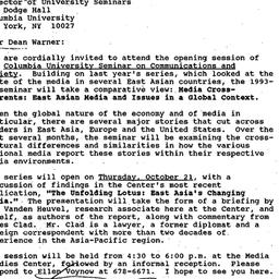 Announcements, 1993-10-12. ...