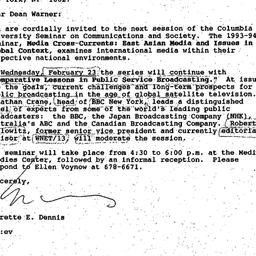 Announcements, 1994-02-11. ...