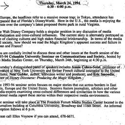 Announcements, 1994-03-24. ...