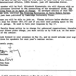 Announcements, 1984-04-16. ...