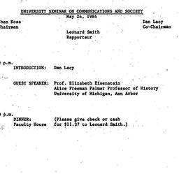 Announcements, 1984-05-24. ...
