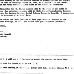 Announcements, 1987-02-19. ...
