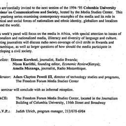 Announcements, 1995-02-16. ...