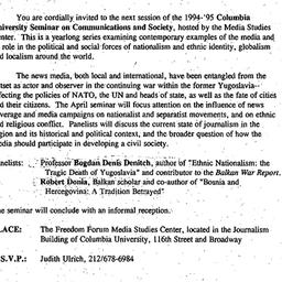 Announcements, 1995-04-20. ...