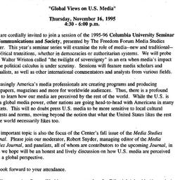 Announcements, 1995-11-16. ...