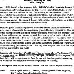 Announcements, 1996-02-15. ...