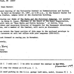 Announcements, 1987-10-19. ...