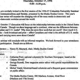 Announcements, 1996-10-17. ...