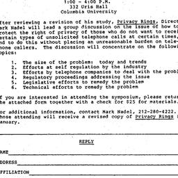 Announcements, 1986-02-07. ...