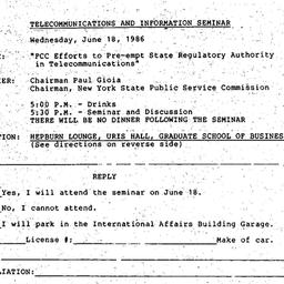 Announcements, 1986-06-18. ...