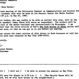 Announcements, 1986-04-24. ...