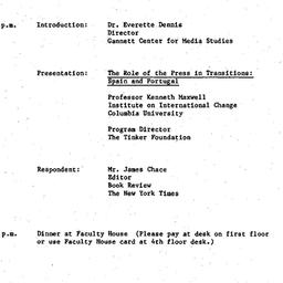 Announcements, 1985-09-19. ...