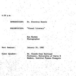 Announcements, 1984-11-29. ...